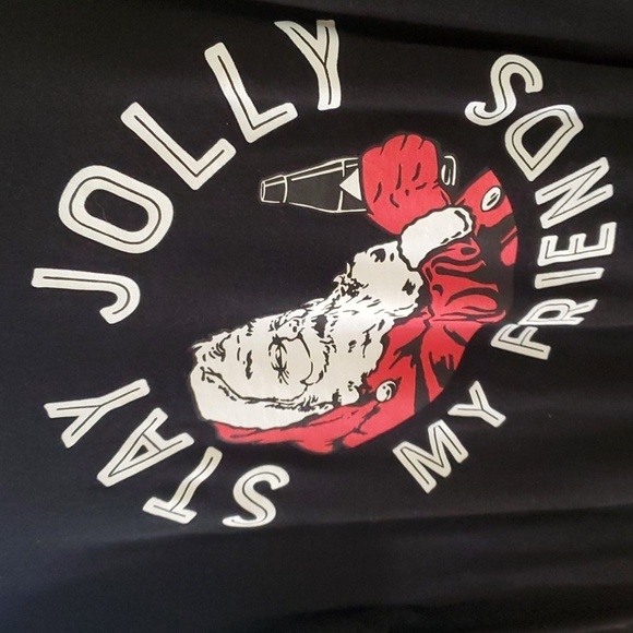 Holiday Time black SS Tee Stay Jolly Size XL - Picture 1 of 6